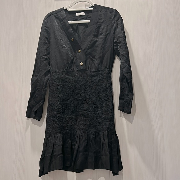 NWOT Sandro Paris mid length Jacquard Dress With Smocking size 4-6 EUR 38 - Picture 2 of 11
